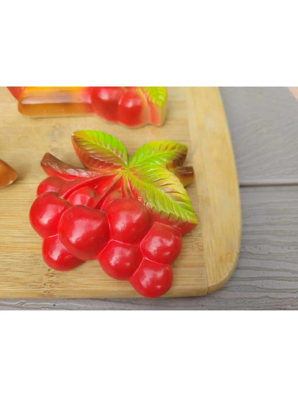Vintage Miller Studio Cherry Fruit Chalkware Wall Plaques Set Of 4 Small USA